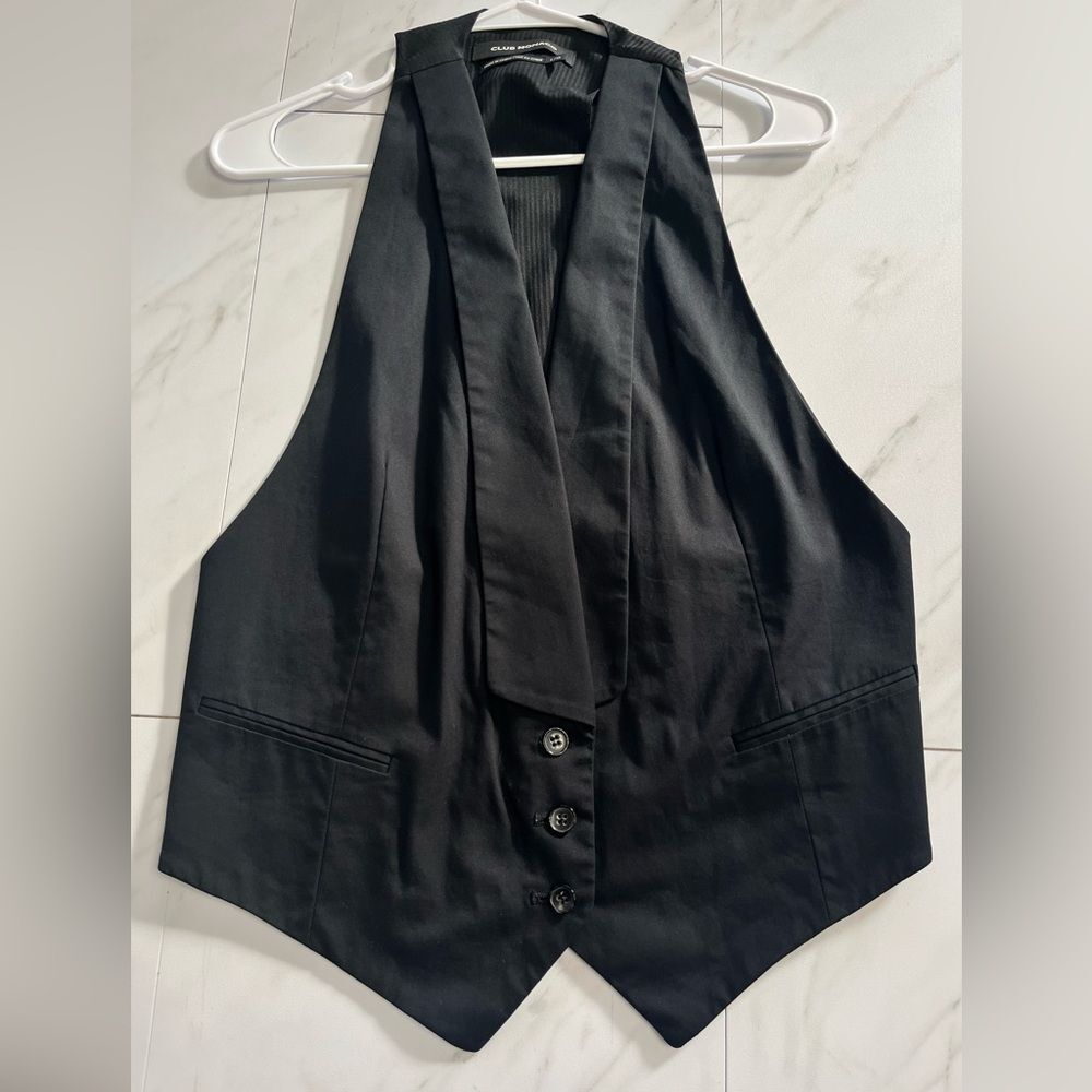 Club Monaco Black Tuxedo style 3 button halter vest size large